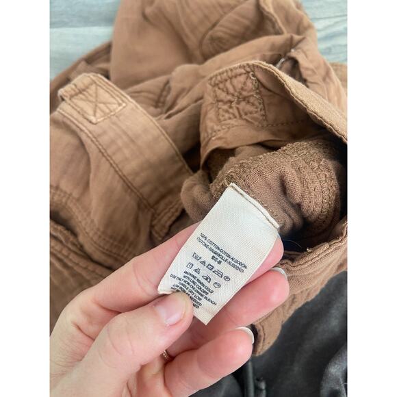 Free People Pants Women's Size 4 Orange/Brown Cargo Gauze 100% Cotton, y2k - Picture 6 of 6
